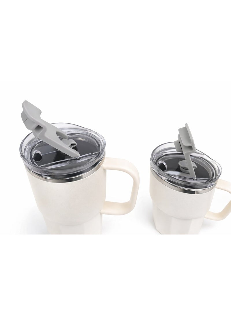 Set of 2 Rust-Resistant Insulated Stainless Steel Mugs (420ml + 560ml) with Airtight Lid & Handle – Keeps Drinks Hot & Cold - Image 3